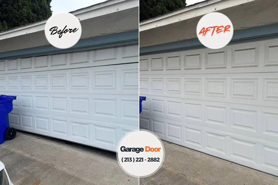 Before and after: garage door opener repair Philo, IL